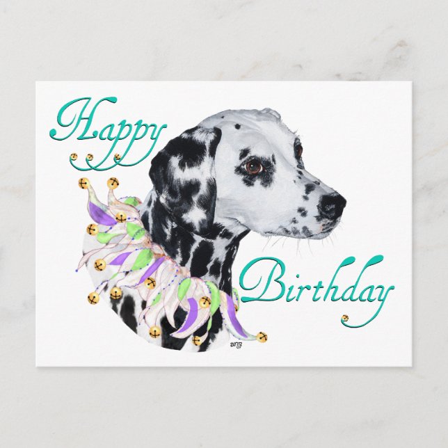 Carte Postale Joyeux anniversaire dalmate (Devant)
