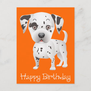 Carte Postale Joyeux Anniversaire Dalmatien Chien Chien Chien Or