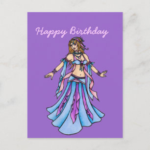 Carte Postale Joyeux Anniversaire Danseuse du Ventre