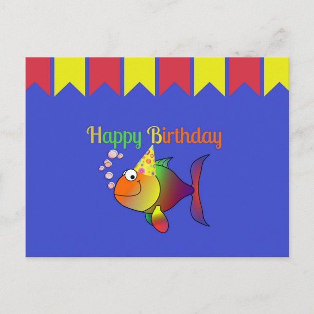 Carte Postale Joyeux anniversaire de Bubbles the Fish (Devant)