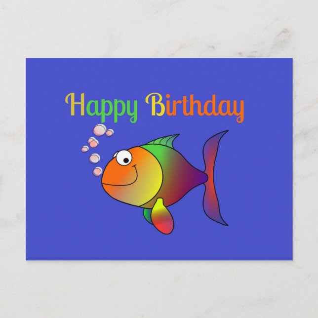 Carte Postale Joyeux anniversaire de Bubbles the Fish (Devant)