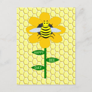 Carte Postale Joyeux anniversaire de la fête de l'abeille Bourdo