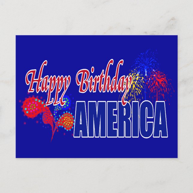 Carte postale Joyeux anniversaire de l'Amérique (Devant)