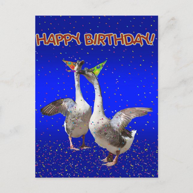 Carte Postale Joyeux anniversaire de l'Oie d'Anniversaire! (Devant)