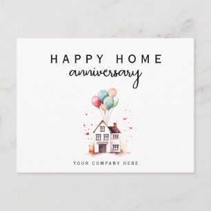Carte Postale Joyeux Anniversaire de Maison Aquarelle Immobilier