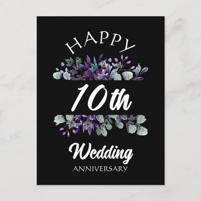 Carte Postale Joyeux anniversaire de mariage cadeau couple en fl (Devant)