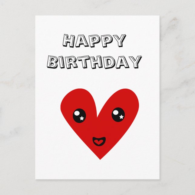 Carte Postale Joyeux anniversaire de mon coeur heureux (Devant)