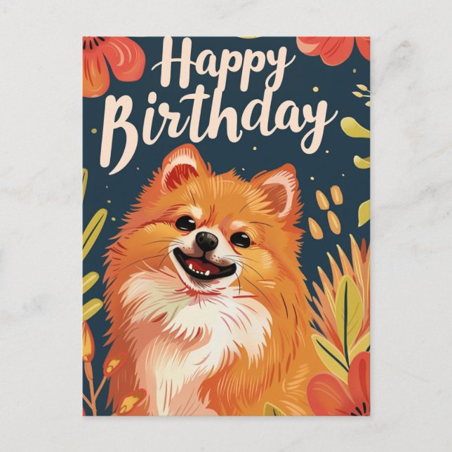 Carte Postale Joyeux anniversaire de Poméranie (Devant)