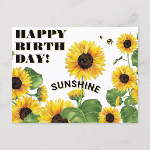 Carte Postale Joyeux anniversaire de tournesol