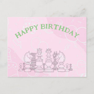 Carte Postale Joyeux anniversaire des échecs