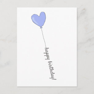 Carte Postale Joyeux Anniversaire - Doux Lilac Coeur en forme de