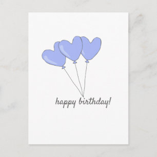 Carte Postale Joyeux Anniversaire Doux Violet Coeur En Forme De 