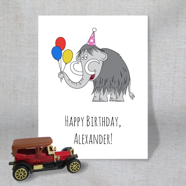 Carte Postale Joyeux Anniversaire Drôle Chapeau De Mammouth Mign (Créateur téléchargé)