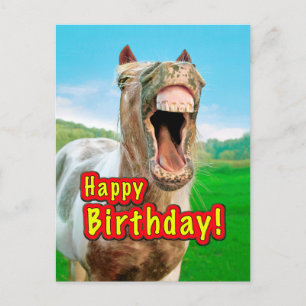 Carte Postale Joyeux anniversaire du cheval heureux