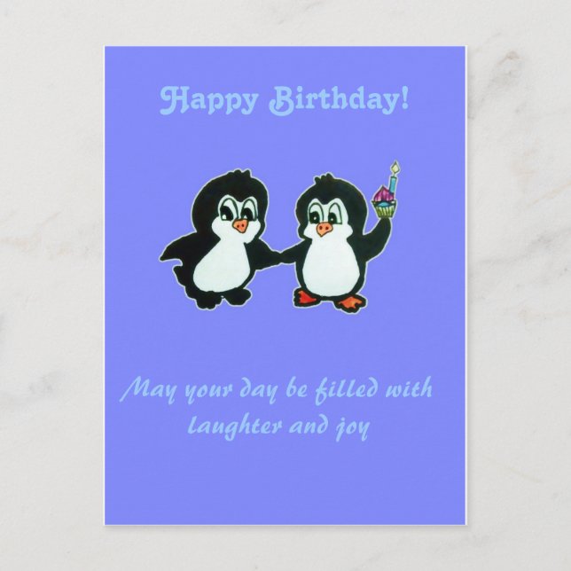 Carte Postale Joyeux anniversaire du Pingouin (Devant)