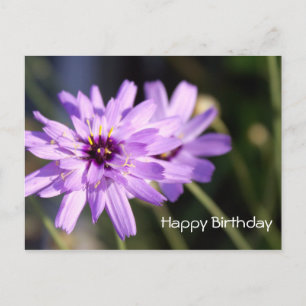 Carte Postale Joyeux anniversaire, élégante fleur marguerite vio