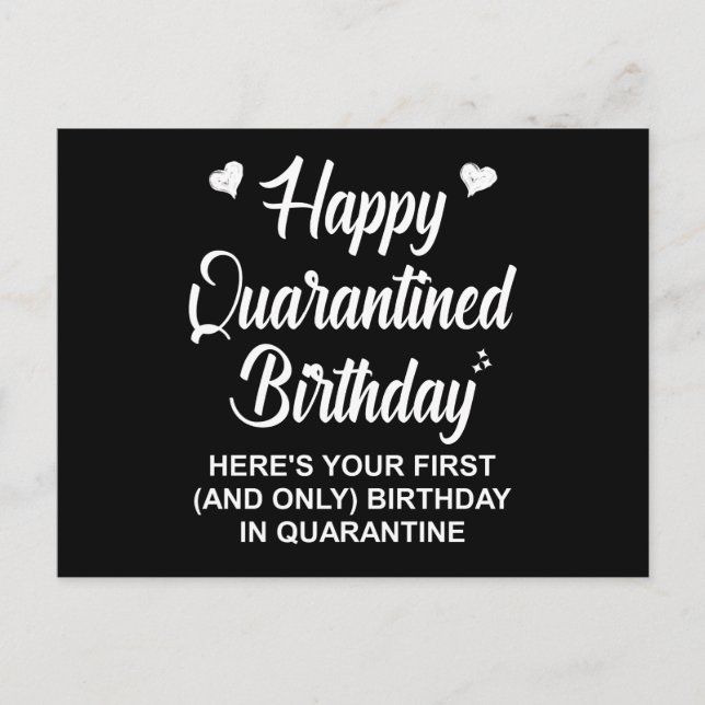 Carte Postale Joyeux anniversaire en quarantaine (Devant)