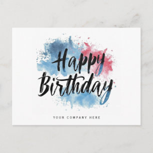 Carte Postale Joyeux Anniversaire Entreprise Éclaboussure Coloré