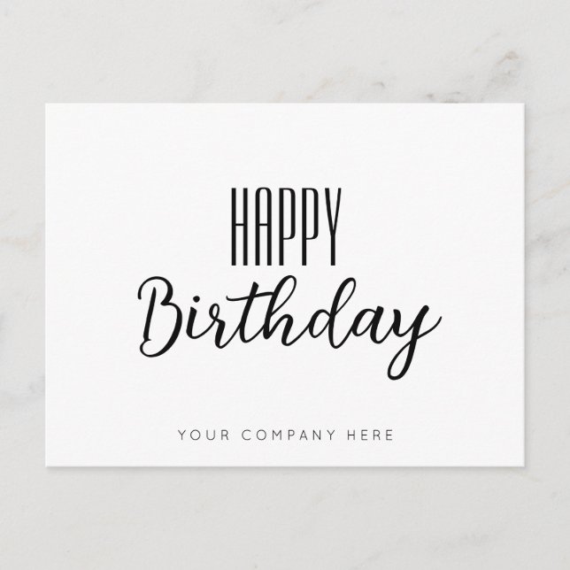 Carte Postale Joyeux Anniversaire Entreprise Simple  (Devant)