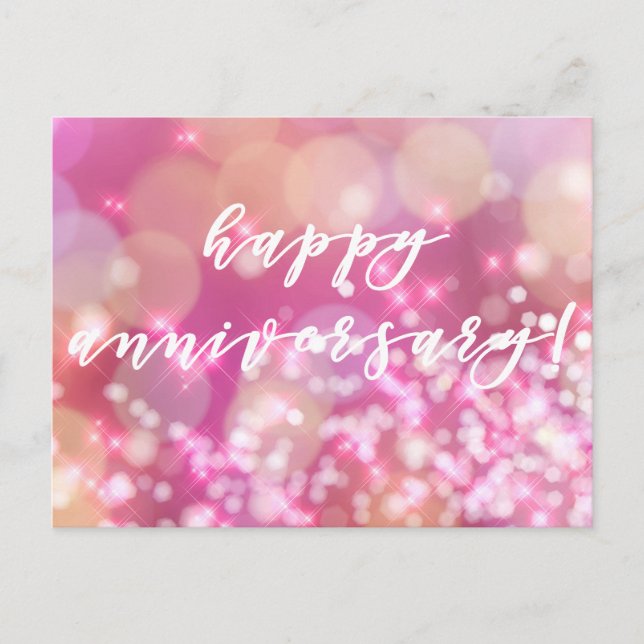 Carte Postale Joyeux anniversaire ! Épingles rose glamour (Devant)