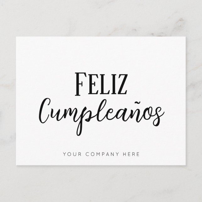 Carte Postale Joyeux anniversaire espagnol Entreprise Immobilier (Devant)