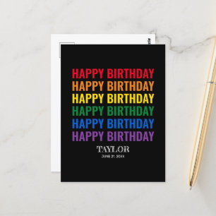 Carte Postale Joyeux Anniversaire Fierté LGBT LGBTQ Transgenre