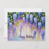 Joyeux Anniversaire Fleurs de Glycine Violette