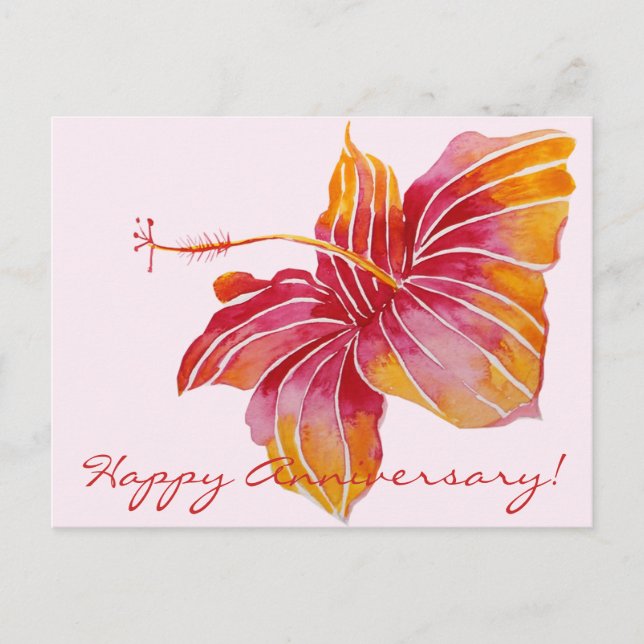 Carte postale Joyeux Anniversaire Fleurs Hawaï (Devant)