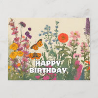 Joyeux Anniversaire Fleurs Sauvages, Papillons