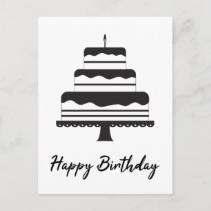 Carte Postale Joyeux anniversaire   Gâteau à trois niveaux