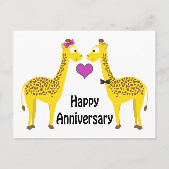 Carte Postale Joyeux anniversaire Giraffes (Devant)