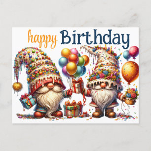 Carte Postale Joyeux Anniversaire Gnomes