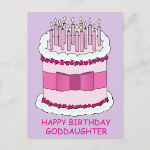 Carte Postale Joyeux anniversaire Godgirl gâteau et bougies
