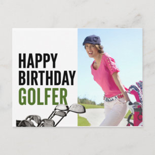 Carte Postale Joyeux Anniversaire Golfeur de Golf