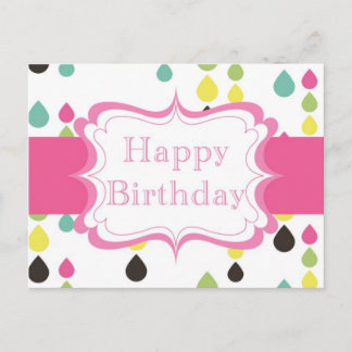 Carte Postale Joyeux anniversaire (gouttes de larmes)