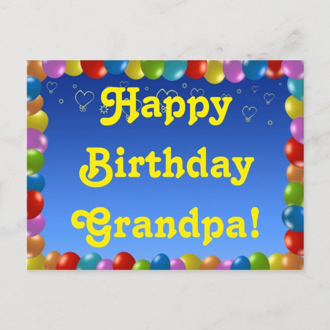 Carte postale Joyeux Anniversaire grand-père (Devant)