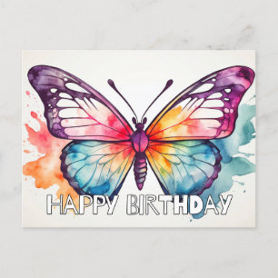 Carte Postale Joyeux Anniversaire Illustration de papillon artis