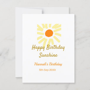 Carte Postale Joyeux anniversaire jaune soleil orange anniversai