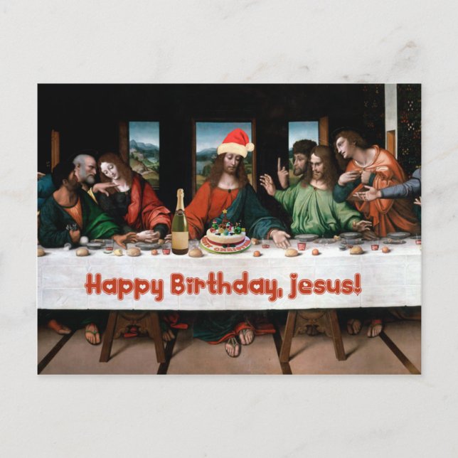 Carte Postale Joyeux Anniversaire, Jésus ! (Devant)
