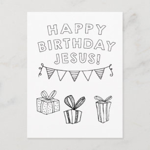 Carte Postale Joyeux anniversaire Jésus Chrétien Coloration des 