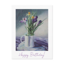 Joyeux anniversaire jolie florale violette art