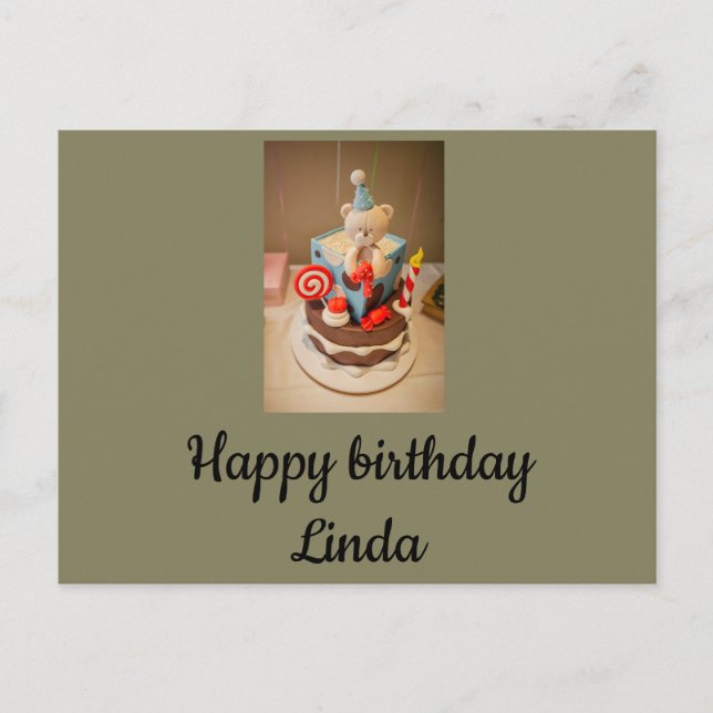 Carte Postale Joyeux anniversaire Linda (Devant)