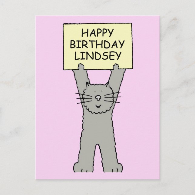 Carte Postale Joyeux anniversaire Lindsey Carton Cat (Devant)