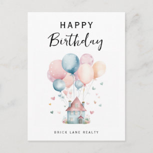 Carte Postale Joyeux Anniversaire Maison Ballons Realty