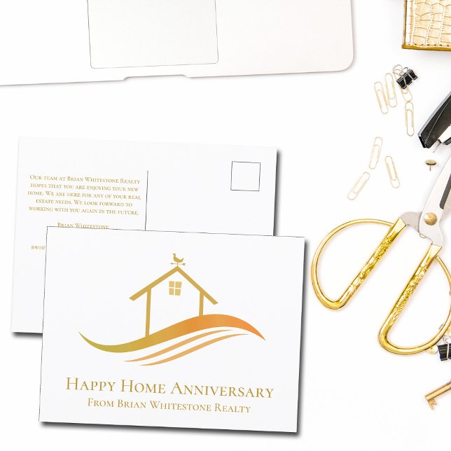Carte Postale Joyeux Anniversaire Maison Chic Or Maison de l'Imm (Créateur téléchargé)