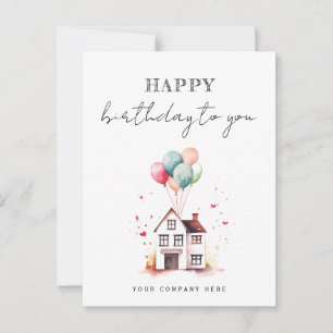 Carte Postale Joyeux Anniversaire Maison en aquarelle Immo