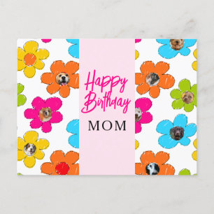 Carte Postale Joyeux anniversaire Maman mignonne Flower Chig Pho