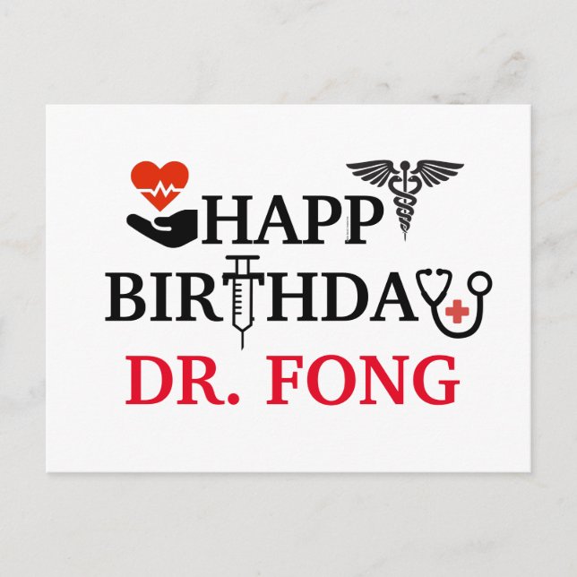 Carte Postale Joyeux Anniversaire - Médecin Santé Médical (Devant)