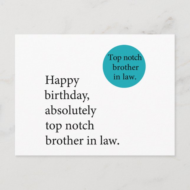 Carte Postale Joyeux anniversaire meilleur frère dans la loi gén (Devant)