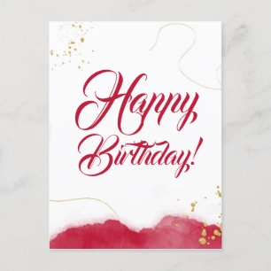 Carte Postale Joyeux anniversaire minimaliste design abstrait mo